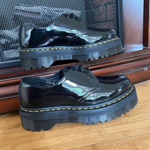 Dr. Martens 1461 quad platform black patent shoes size 9 nwob